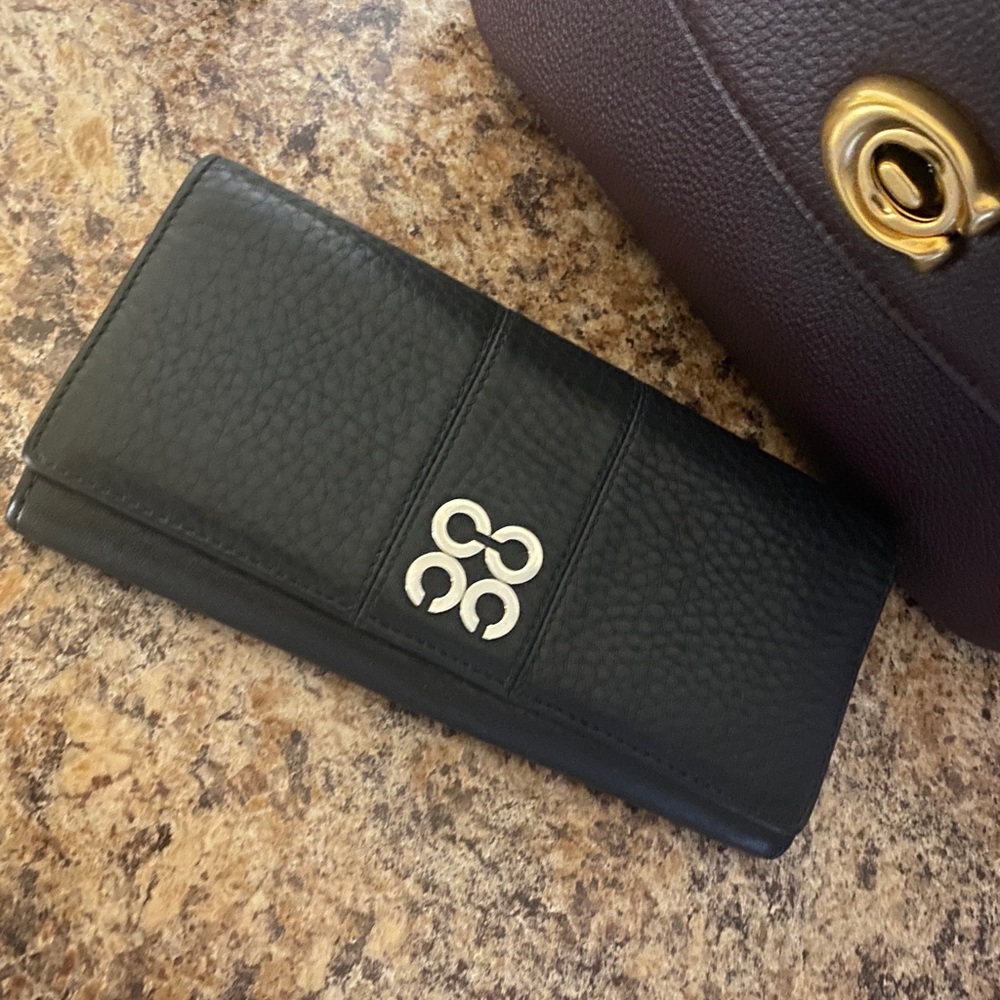 Coach Op Art Black Full Size Leather BiFold Wallet